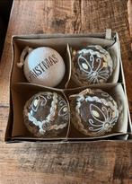 4 grote mondgeblazen versierde kerstballen met gratis pegels, Diversen, Ophalen, Zo goed als nieuw