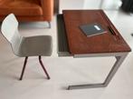 Vintage schooltafeltje met lade en stoel, Ophalen of Verzenden, Gebruikt, Bureau