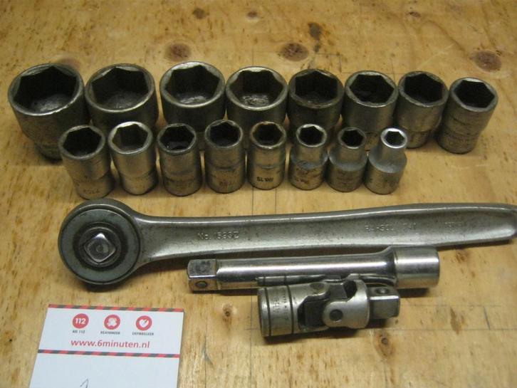 Rahsol ratel -kniestuk-verlengstuk+ zeskant doppen 1/2 duim, Doe-het-zelf en Verbouw, Gereedschap | Handgereedschap, Gebruikt