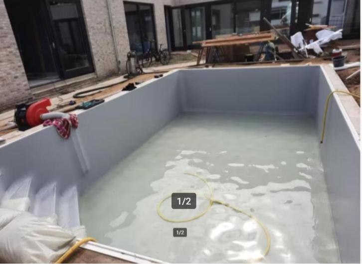 Grijze Liner hoektrap 7 x 4 x 1.5 m, Tuin en Terras, Zwembad-toebehoren, Nieuw, Overige typen, Ophalen