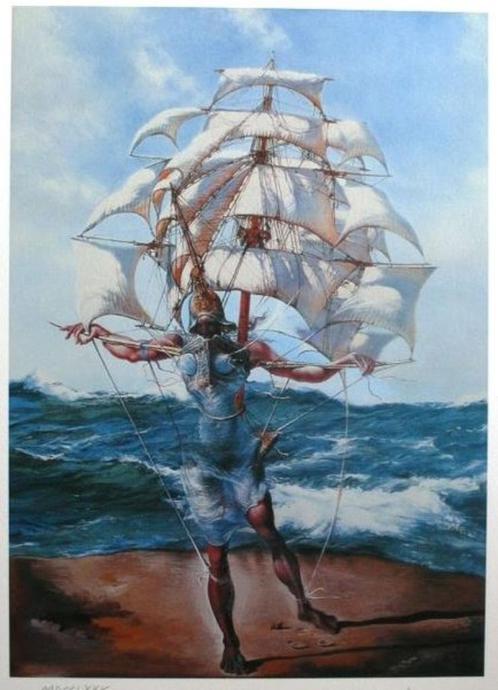 Salvador Dali(1904)Lithografie"Costume Tristan Insane"Ges Ge, Antiek en Kunst, Kunst | Litho's en Zeefdrukken, Ophalen of Verzenden