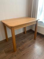 Eettafeltje/bureau. Licht eiken, massief. Netjes, Huis en Inrichting, Tafels | Eettafels, Ophalen, Zo goed als nieuw, Rechthoekig