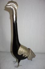 Beeld houten vogel met metaal, Antiek en Kunst, Ophalen of Verzenden