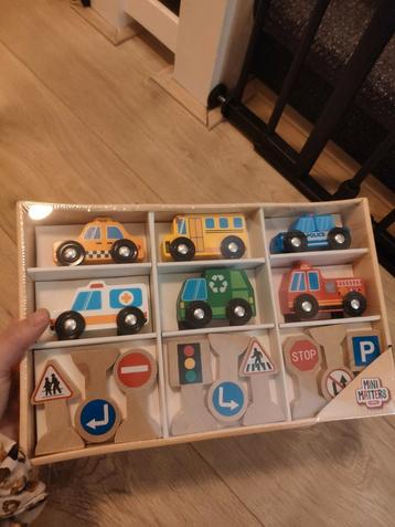 Mini matters houten autobaan set auto's en verkeersborden ni beschikbaar voor biedingen