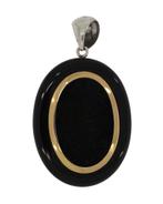 Grote antiek gouden ketting hanger onyx smaragd parel zilver, Hanger, Met edelsteen, Ophalen of Verzenden, Zilver