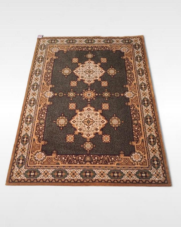 Retro vintage wollen kleed Persia Riad groen 122x174cm, Huis en Inrichting, Stoffering | Tapijten en Kleden, Gebruikt, 100 tot 150 cm