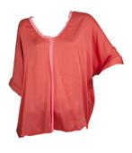 Prachtige roodzijden Elie Tahari top, Kleding | Dames, Maat 42/44 (L), Ophalen of Verzenden, Zo goed als nieuw, Zonder mouw