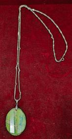Ketting met unieke groen blauwige hanger, Verzenden, Zo goed als nieuw, Groen, Overige materialen