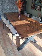 6 persoons eettafel 2.20 x 0.95, Huis en Inrichting, Ophalen, Gebruikt, 200 cm of meer, 50 tot 100 cm