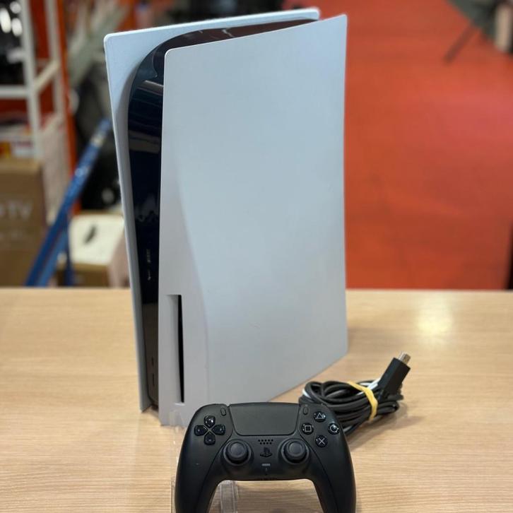 Sony Playstation 5 Phat Disc editie met controller en kabels, Spelcomputers en Games, Spelcomputers | Sony PlayStation 5, Zo goed als nieuw