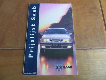 Prijslijst Saab 1997, Saab 900 + Cabrio, Saab 9000, Saab 9-5 beschikbaar voor biedingen