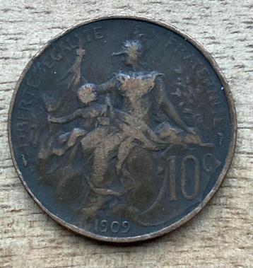 10 centimes 1855, 1862 en 1909 Frankrijk
