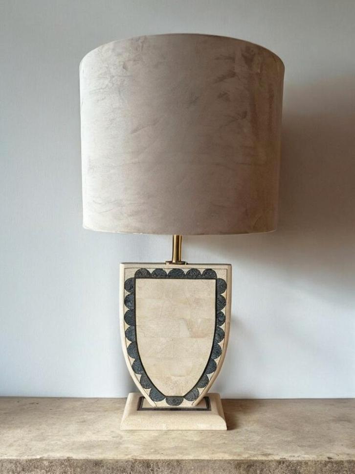 Set van 2 vintage lampvoeten in schildvorm, Huis en Inrichting, Lampen | Tafellampen, Zo goed als nieuw, Minder dan 50 cm, Ophalen of Verzenden