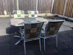 Tuinset met tafel en stoelen, Tuin en Terras, Tuinsets en Loungesets, Ophalen, 4 zitplaatsen, Gebruikt, Eettafel