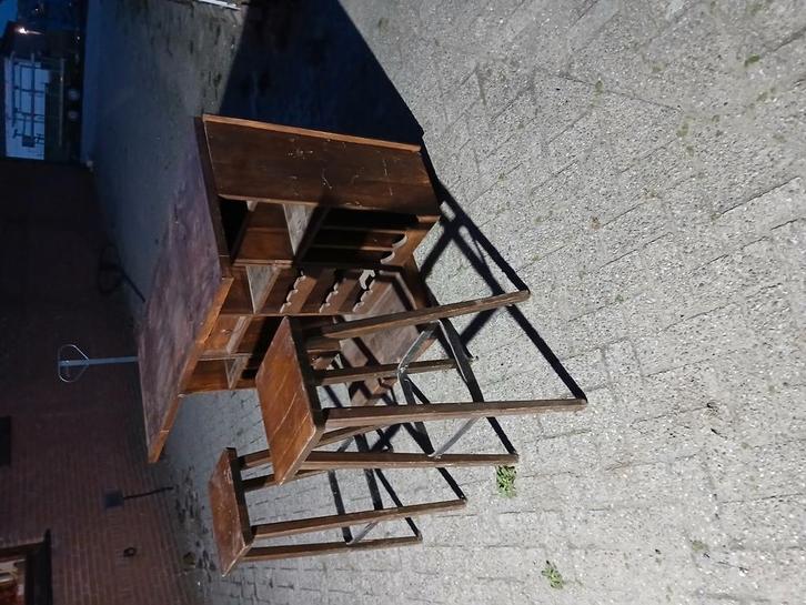 barkast donker eiken uitklapbaar, Huis en Inrichting, Barren, Gebruikt, Ophalen