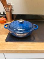 Le creuset braadpan 'Marmiet' in kleur 'Lapis', Ophalen of Verzenden, Nieuw, Gietijzer, Koekenpan of Braadpan