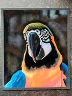 Schilderij papegaai gemaakt van pastel, Huis en Inrichting, Woonaccessoires | Schilderijen, Tekeningen en Foto's, Minder dan 50 cm