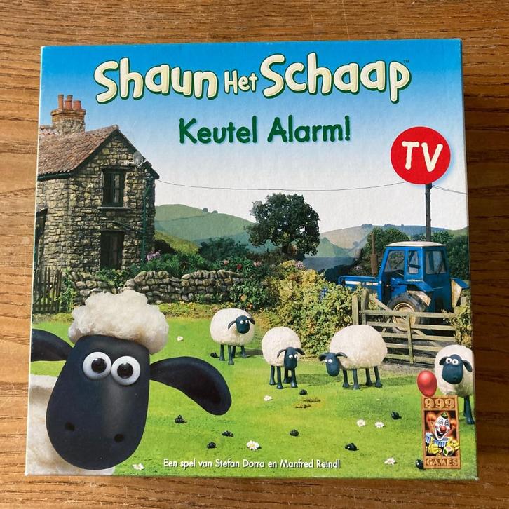 999 games - Shaun het schaap - Keutel Alarm! (2-4 spl, 5+jr), Hobby en Vrije tijd, Gezelschapsspellen | Bordspellen, Zo goed als nieuw