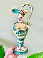 Vintage handgeschilderde Hubert Bequet herten vaas, Antiek en Kunst, Ophalen of Verzenden