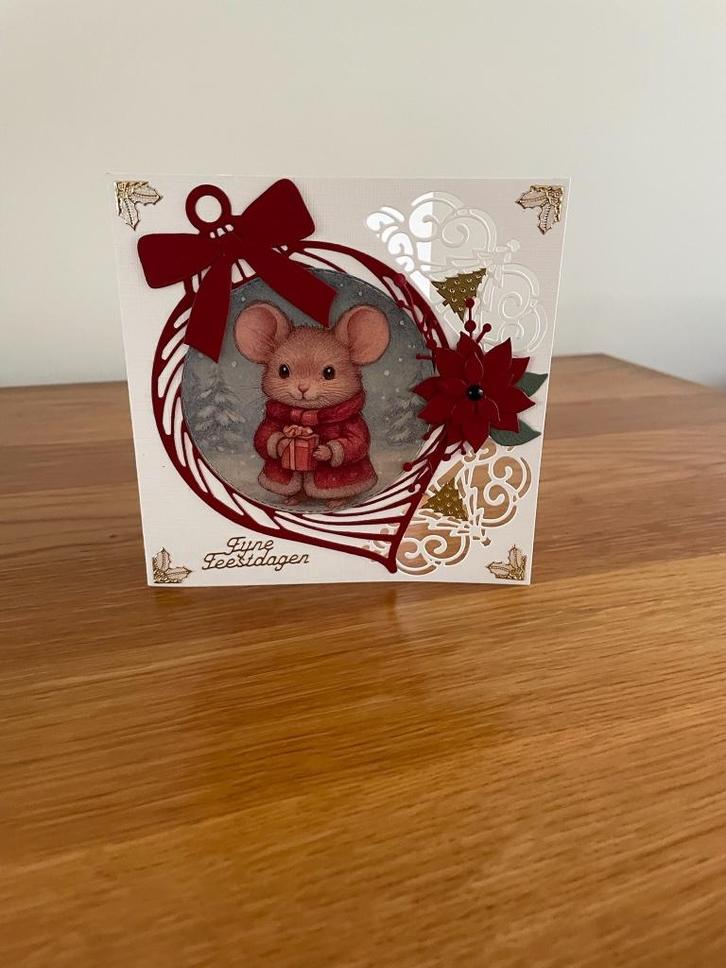 Kaartje kerst (98), Hobby en Vrije tijd, Kaarten | Zelfgemaakt, Nieuw, Kerst, Ophalen of Verzenden
