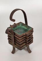 Mid Century houder met bronzen asbakken. Bakjes, Ophalen of Verzenden