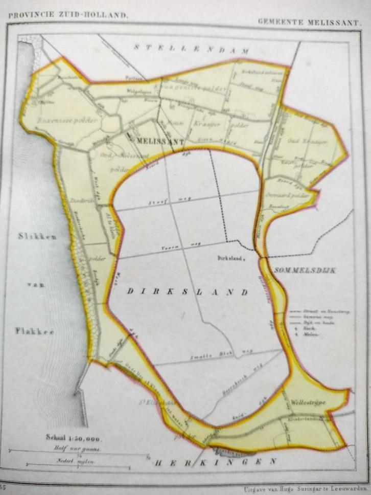 103 / Melisant / Dirksland/ Wellestrijpe / Litho Kuyper  ZH, Antiek en Kunst, Kunst | Litho's en Zeefdrukken, Ophalen of Verzenden