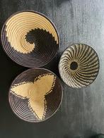 3 Afrikaanse manden dia 30 cm, Huis en Inrichting, Woonaccessoires | Schalen en Manden, Overige materialen, Rond, Ophalen of Verzenden