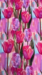 Tulpen viscose tricot, Hobby en Vrije tijd, Stoffen en Lappen, 120 cm of meer, Nieuw, Ophalen of Verzenden, Katoen