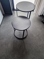 Set van 2 zwarte bijzettafels - modern design, Huis en Inrichting, Minder dan 45 cm, Minder dan 55 cm, Metaal of Aluminium, Rond