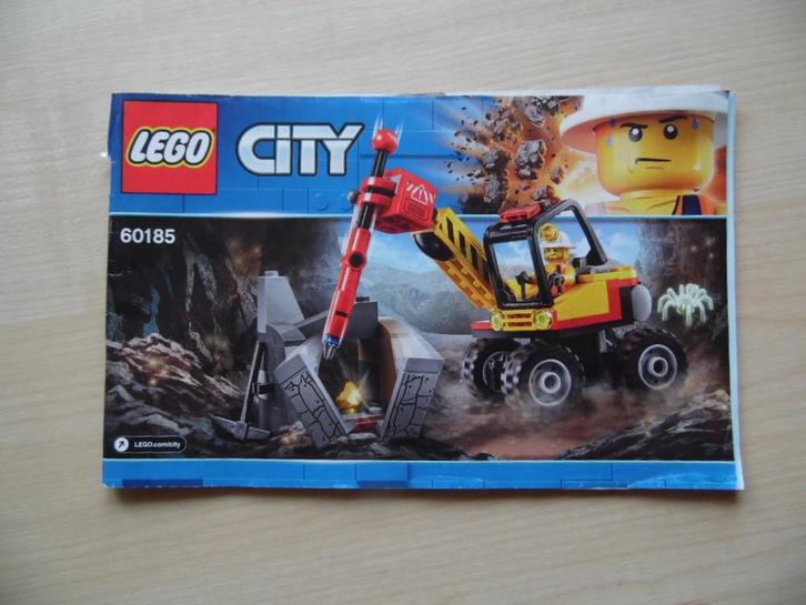 Lego 60185 City, Krachtige mijnbouwsplitter, Kinderen en Baby's, Speelgoed | Duplo en Lego, Gebruikt, Lego, Complete set, Ophalen of Verzenden