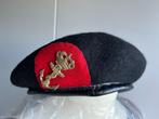 Korps Mariniers (KMARNS ) baret met gouden anker embleem, Verzamelen, Ophalen of Verzenden, Marine, Nederland, Helm of Baret
