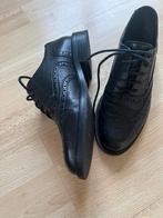 Zwarte leren dames schoenen mt 38 Manfield, Schoenen met lage hakken, Zwart, Ophalen of Verzenden, Zo goed als nieuw