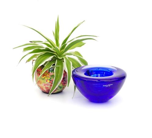 Kosta Boda - Anna Erhner - kandelaar Atoll ( blauw), Huis en Inrichting, Woonaccessoires | Kandelaars en Kaarsen, Zo goed als nieuw