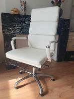 Witte kunstleren bureaustoel, ergonomisch ontwerp, als nieuw, Huis en Inrichting, Ergonomisch, Zo goed als nieuw, Zwart, Ophalen