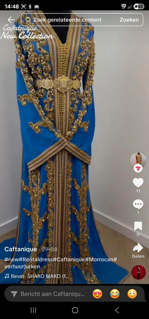 Exclusieve Marokkaanse Jurk - Tachita's te huur, Kleding | Dames, Carnavalskleding en Feestkleding, Nieuw, Maat 38/40 (M), Ophalen