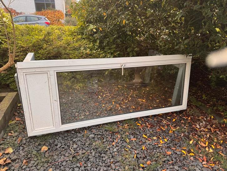 Openslaande deuren met kozijn en dubbel glas, Doe-het-zelf en Verbouw, Glas en Ramen, Gebruikt, Gevelraam of Ruit, 80 tot 120 cm