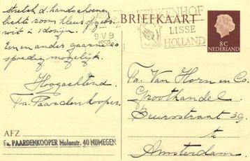 Fa. Paardenkooper, Nijmegen - 05.1958 - briefkaart beschikbaar voor biedingen