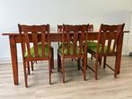 Eethoek met 6 stoelen, Ophalen, Gebruikt, Strak klassiek, 50 tot 100 cm