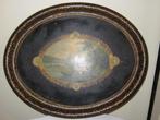 Beschilderd ovaal blikken dienblad met voorstelling., Ophalen of Verzenden