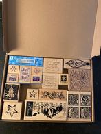 Brievenbusdoosje met kerststempels, Hobby en Vrije tijd, Stempelen, Ophalen of Verzenden, Gebruikt, Houten stempel