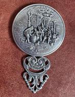Verzilverde handspiegel Oud-Hollandse afbeelding, Ophalen of Verzenden, Zilver