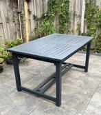 Houten tuinset - tafel met 4 stoelen - anthraciet, Tuin en Terras, Ophalen, 4 zitplaatsen, Gebruikt, Tuinset