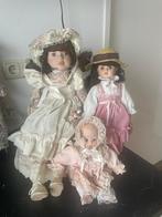 3 poppen ,gezinnetje porselein, Verzamelen, Poppen, Ophalen of Verzenden, Zo goed als nieuw, Pop