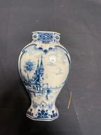 Delfts Blauw Vaasje met Kerk, Ophalen of Verzenden