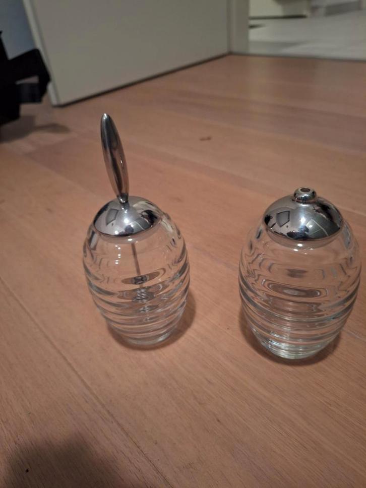 Alessi Glazen Potjes - Set van 2, Huis en Inrichting, Keuken | Keukenbenodigdheden, Zo goed als nieuw, Ophalen