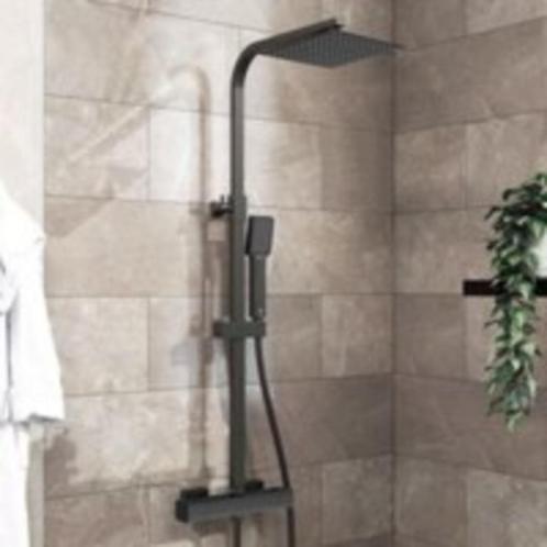 Douchesysteem met thermostaatkraan, regendouche, zwart, Huis en Inrichting, Badkamer | Complete badkamers, Nieuw, Met douche, Ophalen of Verzenden