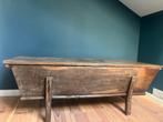 Antieke houten bakkerstrog trog, doorleefd,  brocante, Antiek en Kunst, Ophalen