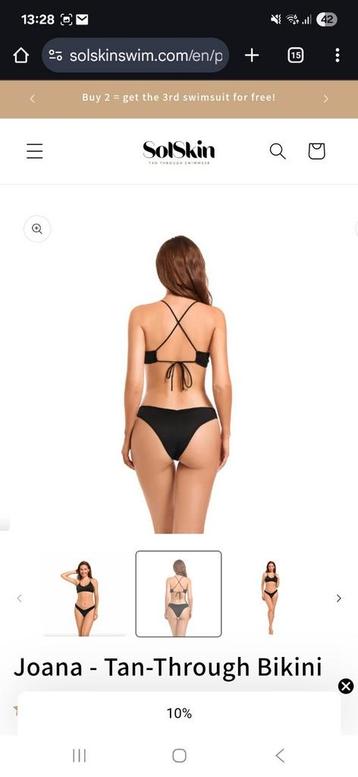 SolSkin tan through bikini nieuw maat M 38 zwart

Zondoorlat beschikbaar voor biedingen