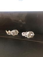 Swarovski Neushoorn & Nijlpaard Kristal Beeldjes Setje, Antiek en Kunst, Antiek | Glas en Kristal, Ophalen of Verzenden