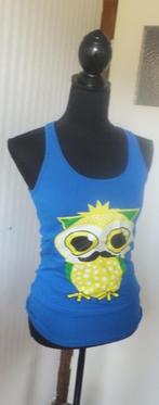 Leuke top / singlet / tanktop uil cobalt blauw maat 38 M., Maat 38/40 (M), Zo goed als nieuw, Zonder mouw, Verzenden